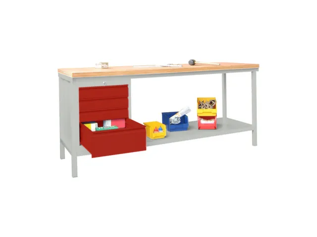 werkbank,HxBxD 900x2000x700mm,onderstel/romp RAL7035,front RAL3000