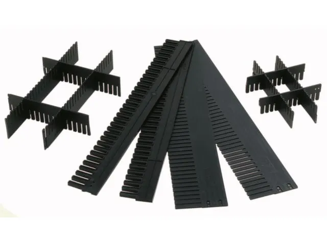 scheidingskammen,v. stapelbak,HxL 60x1150mm,dikte 5mm,PP,antraciet