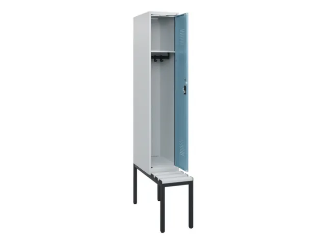 locker met bank,HxBxD 1950x300x815mm,1vak,vak B 300mm,cilinderslot