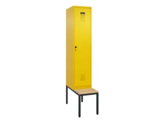locker met bank,voor scheiding van kleding,HxBxD 2120x400x815mm,1vak - 2