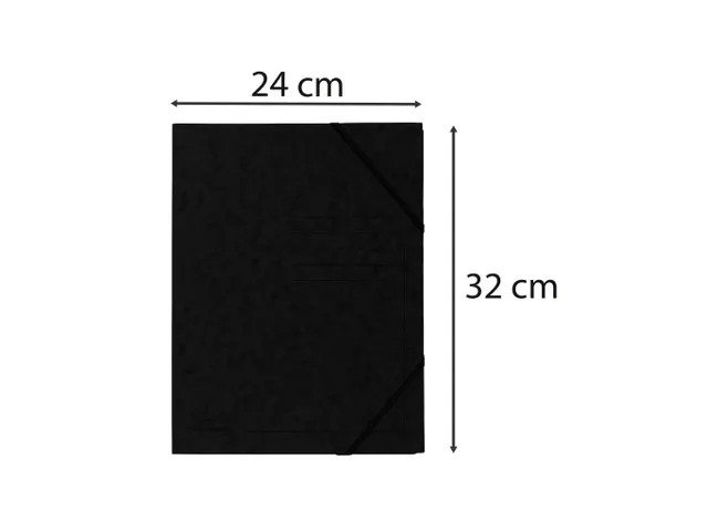Chemise à élastique sans rabats carte lustrée 355gm2 - A4 - Noir