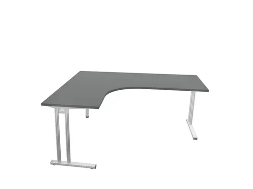 bureau in vrije vorm,HxBxD 740x1800x1600mm,vrije vorm,MS-donkergrijs