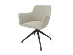 Bezoekersstoel Draaibaar Voetkruis Epoxypoedercoat Beige