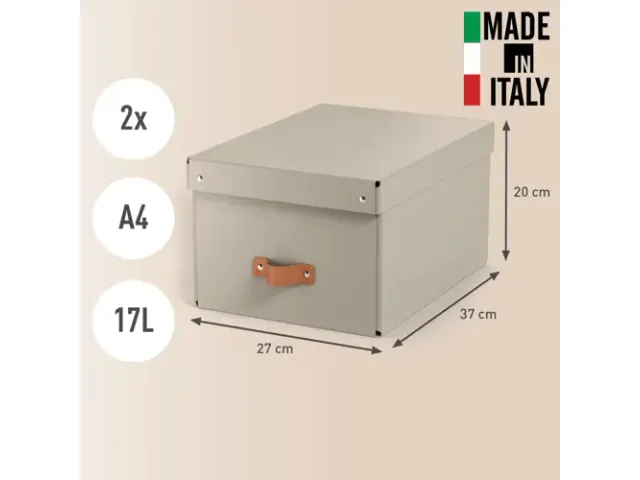 Boîte de rangement Leitz Puro avec couvercle 17L beige set 2 pièces