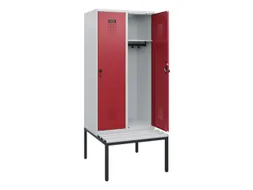 locker met bank,HxBxD 1950x800x815mm,2vak,vak B 400mm,draaigrendel