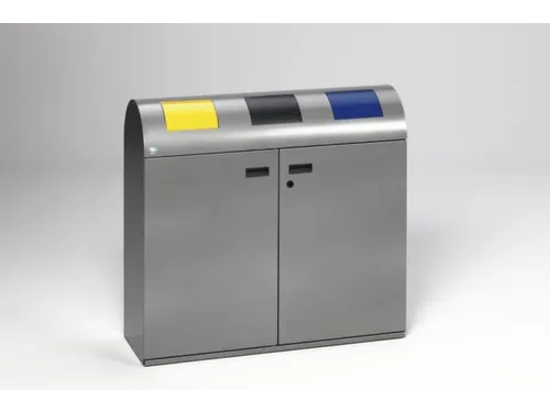 Afvalverzamelstation 3x80 Liter Inworp Ral 1023/ral7021/ral5010