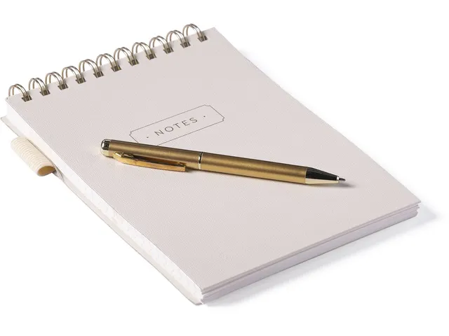 Bloc-notes spirale avec stylo Ivory ligné 15x22cm