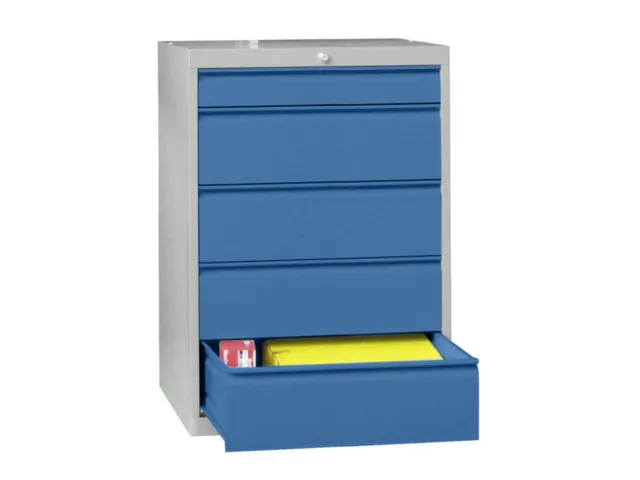 ladekast 1000x1023x600mm 5laden cilinderslot RAL7035 front RAL5012