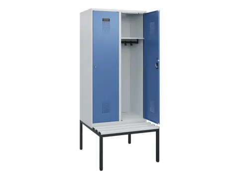 locker met bank,HxBxD 1950x800x815mm,2vak,vak B 400mm,cilinderslot