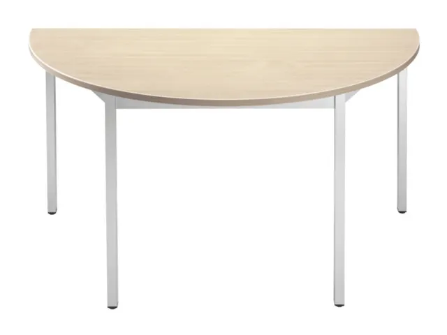 Tafel Halfrond 140x70 Cm Frame Aluminium Blad Esdoorn