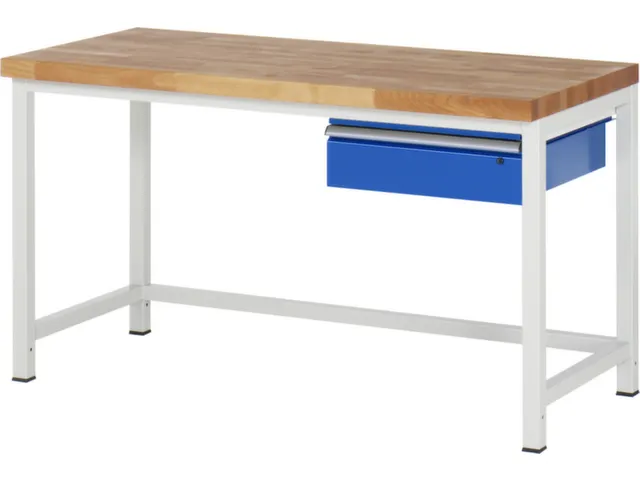 werkbank,HxBxD 840-1040x1500x700mm,beukblad,draagverm. 1250kg