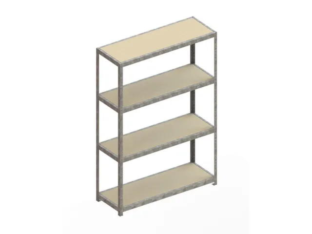 Breedvakstelling 2470x1700x600mm Vaklast 500kg 4 Houten Legborden