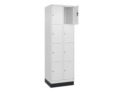 lockerkast,HxBxD 1950x600x500mm,2x4vakken,vak B 300mm,cil.-slot,sokkel