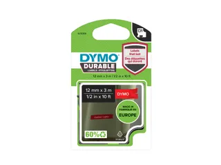 Labeltape Dymo D1 1978366 12mmx3m wit op rood - 1