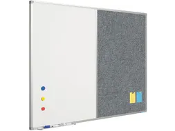 Combibord Wit Donkergrijs 60x90cm Whiteboard / Prikbord