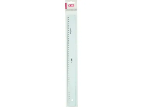M+R Plastic lineaal grijs - ophangetui 40 cm