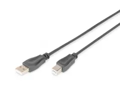 USB 2.0 Aansluitkabel Type A - B St/St 5m Zwart
