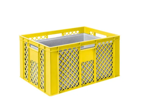 Euronorm-stapelbak,m. isoleerbox,HxLxB 320x600x400mm,63/35l,HDPE,geel