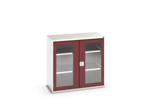 vitrinekast 1000x1050x550mm 2xStalen bodem romp RAL7035 front RAL3004