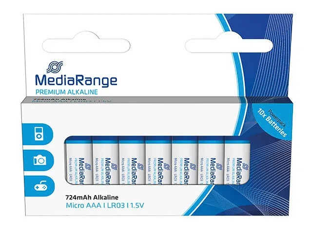 Mediarange Micro Batterijen 10-Pack Lr03 Alkaline Aaa 1,5V