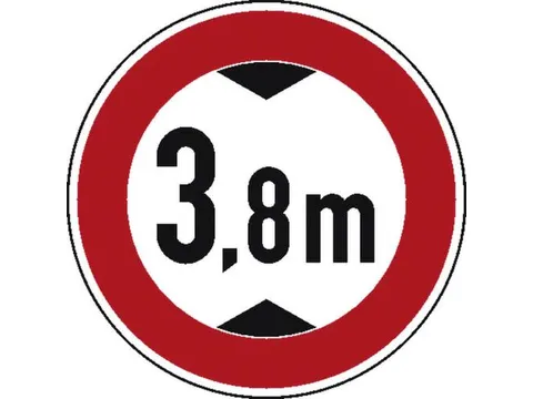 verkeersbord,verbod v. voertuigen boven hoogte,conform StVO,aluminium