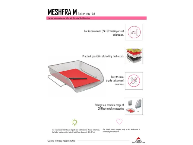Meshfra brievenbak A4 metaalgaas zilvergrijs