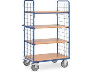 Etagewagens 8411 4 Etages Hout 600kg 1000x600mm Ral5007 Draadgaas - 1