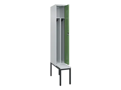 locker met bank,voor scheiding van kleding,HxBxD 2120x300x815mm,1vak