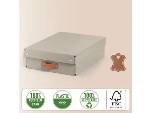 Leitz Puro Opbergdoos met deksel medium laag 8L set van 2 beige