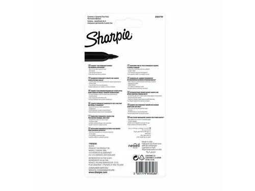 Viltstift Sharpie Fijne punt rond 0.9mm Blister à 4 stuks Assorti