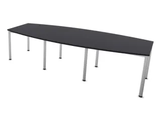 vergadertafel,HxBxD 740x2800x1200mm,vatvormig,CC-zwart - 3