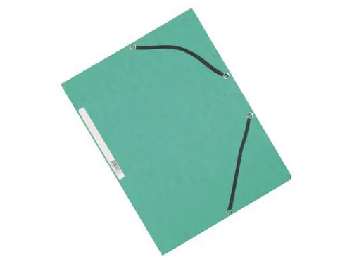 Elastomap A4 Met 3 Kleppen Karton Groen Voor 200 Vel Pak 10 Stuks