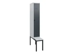 locker met bank,HxBxD 1950x300x815mm,1vak,vak B 300mm,draaigrendel