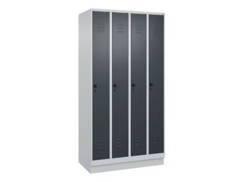 locker,HxBxD 1950x1000x500mm,4vak,vak B 250mm,draaigrendel,sokkel