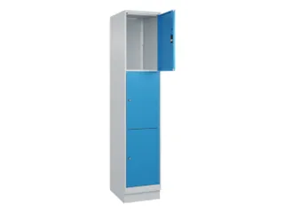 lockerkast,HxBxD 1950x400x500mm,1x3vakken,vak B 400mm,cil.-slot,sokkel - 1