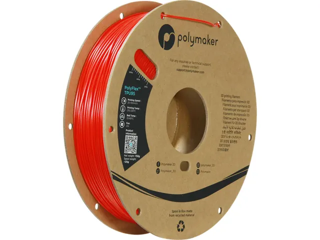 TPU-95A 1,75mm rood 0,75kg PolyFlex 3D Filament