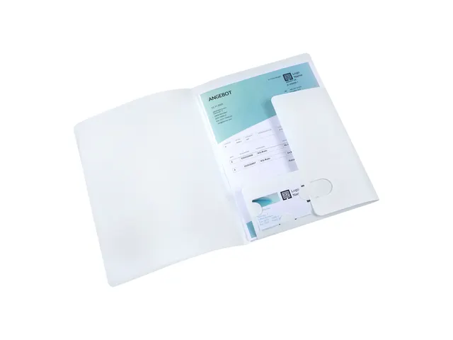 Offertemap Oxford A4 met insteektas 2 kleppen 0.5mm PP wit