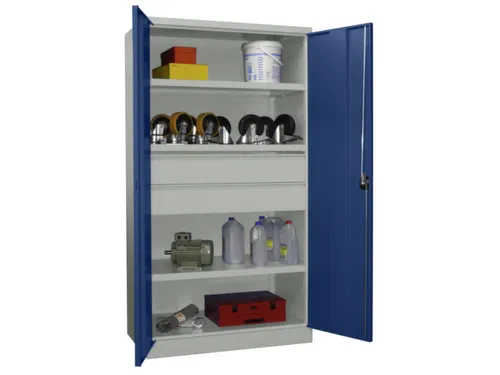 systeemkast,HxBxD 1950x1040x630mm,3xStalen bodem,RAL7035,front RAL5010