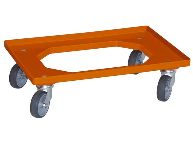 Bakonderwagen 250kg Laadvloer 600x400mm Rubberen Wielen Oranje