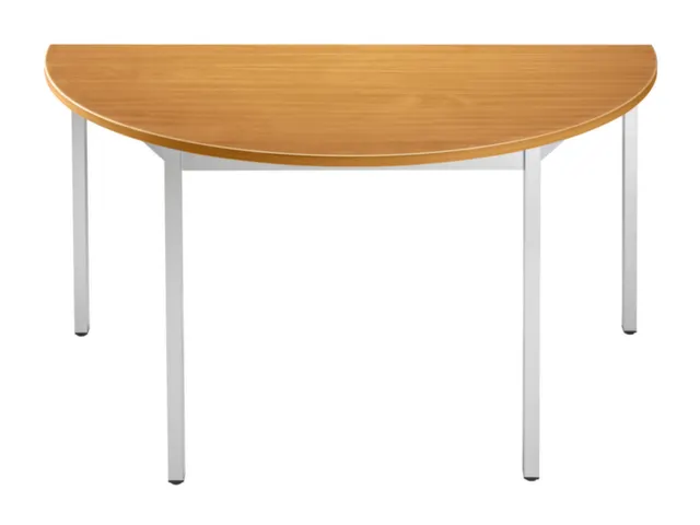 Tafel Halfrond 120x60 Cm Frame Aluminium Blad Kersenhout