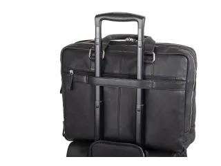 Laptop aktetas Alassio CAMPO. Zwart leer. - 4
