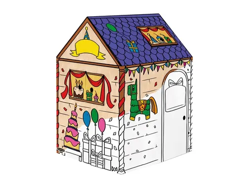 Kartonnen speelhuis XL Verjaardag Bankers Box Play inkleurbaar