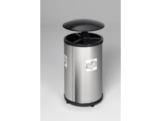 Afvalverzamelstation 3x30 Liter 720x420mm Met Dak Rvs - 1