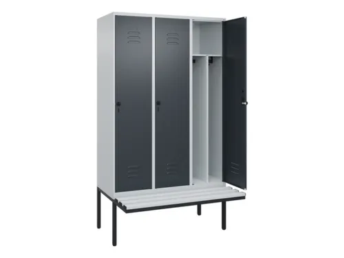locker voor scheiding van kleding,HxBxD 2120x1200x815mm,3vak