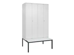PBM-locker met bank,HxBxD 2120x1200x815mm,4vak,vak B 300mm,cil.-slot