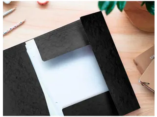 Elastomap A4 Met 3 Kleppen Karton Zwart Voor 200 Vel Pak 10 Stuks - 7