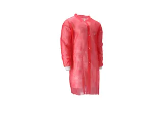 Cmt Pp Non Woven Bezoekersjas Met Drukknopen Rood Maat XXXL 100 Stuks - 3