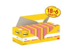 Memoblok 3M Post-it 654-COL 76x76mm kleur assorti voordeelpak