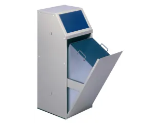 Afvalverzamelaar 69 liter binnenbak sticker papier klep voor blauw - 1