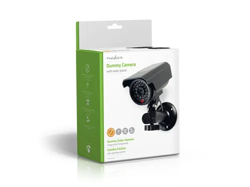 Dummy beveiligingscamera Nedis Solar IP44 buiten Zwart